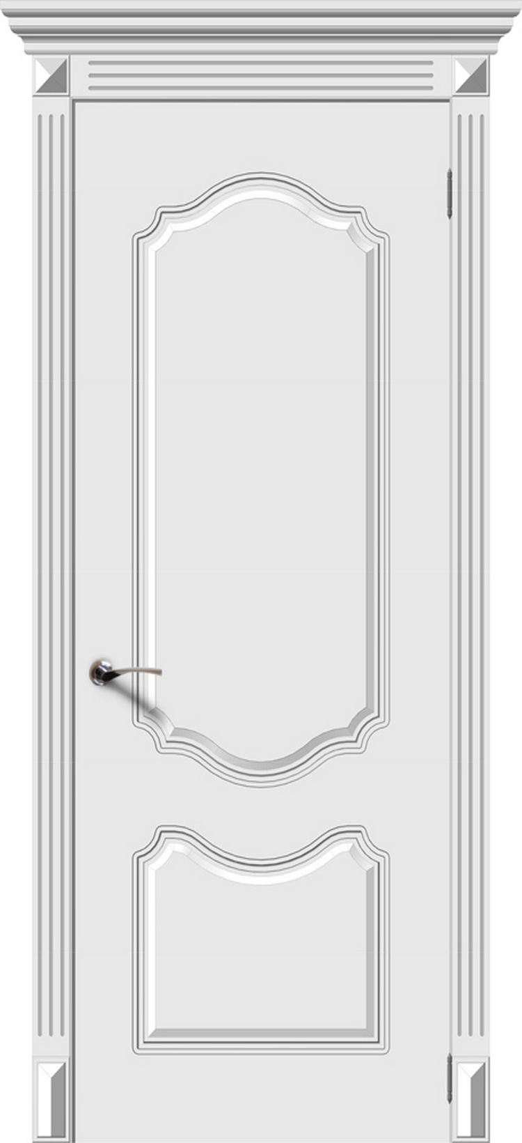 Белые двери Стелла ПГ белая эмаль