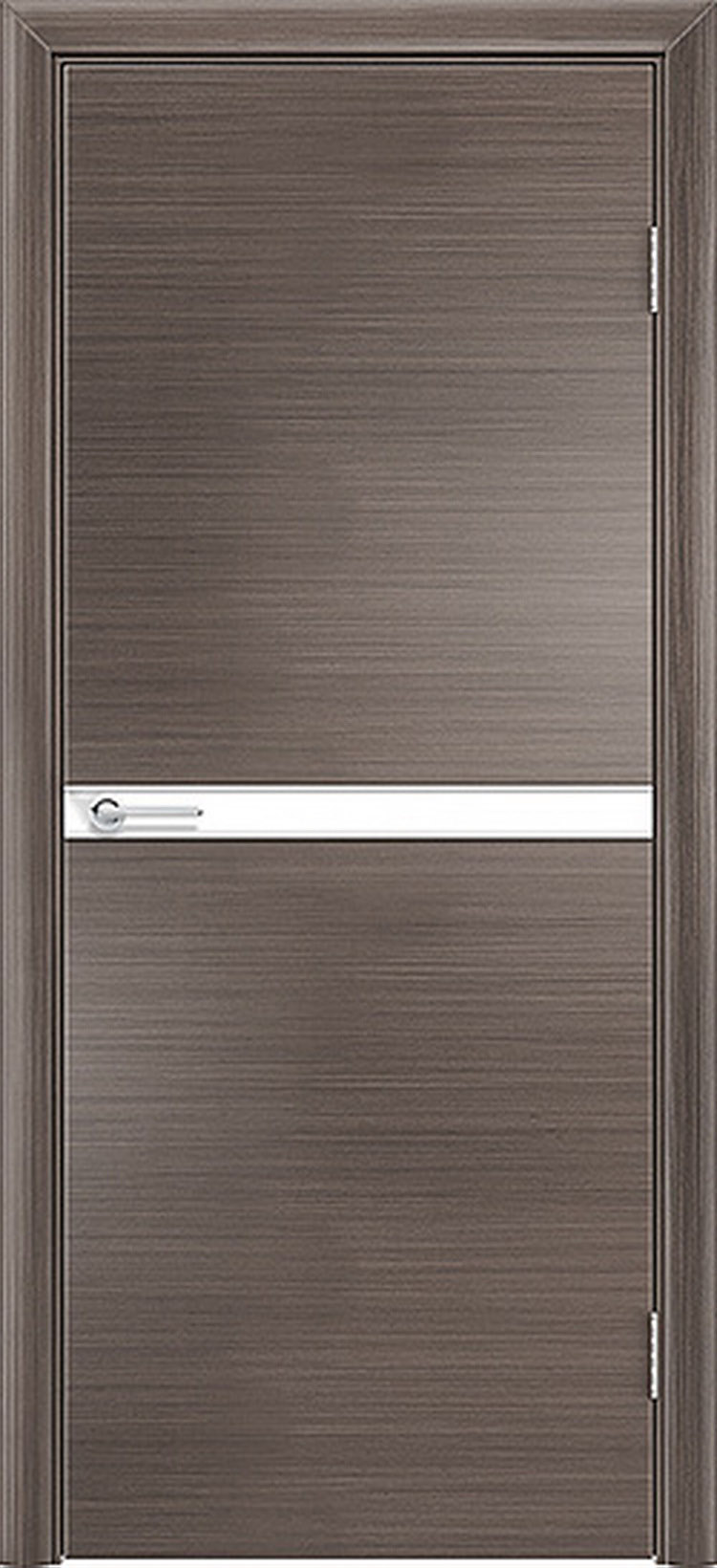 Межкомнатные двери с алюминиевой кромкой ЭКО+2 серый цвет стекло белая лакобель оптом